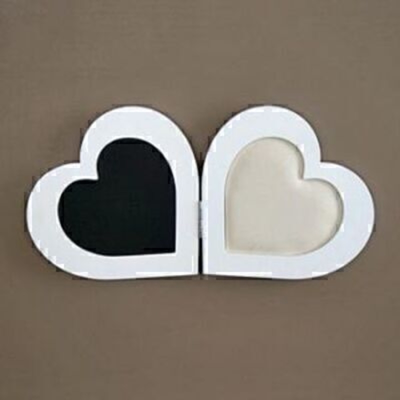 Chalk Board and Pin board Heart with hinge in centre. A lovely house warming gift. Size 24x48cm